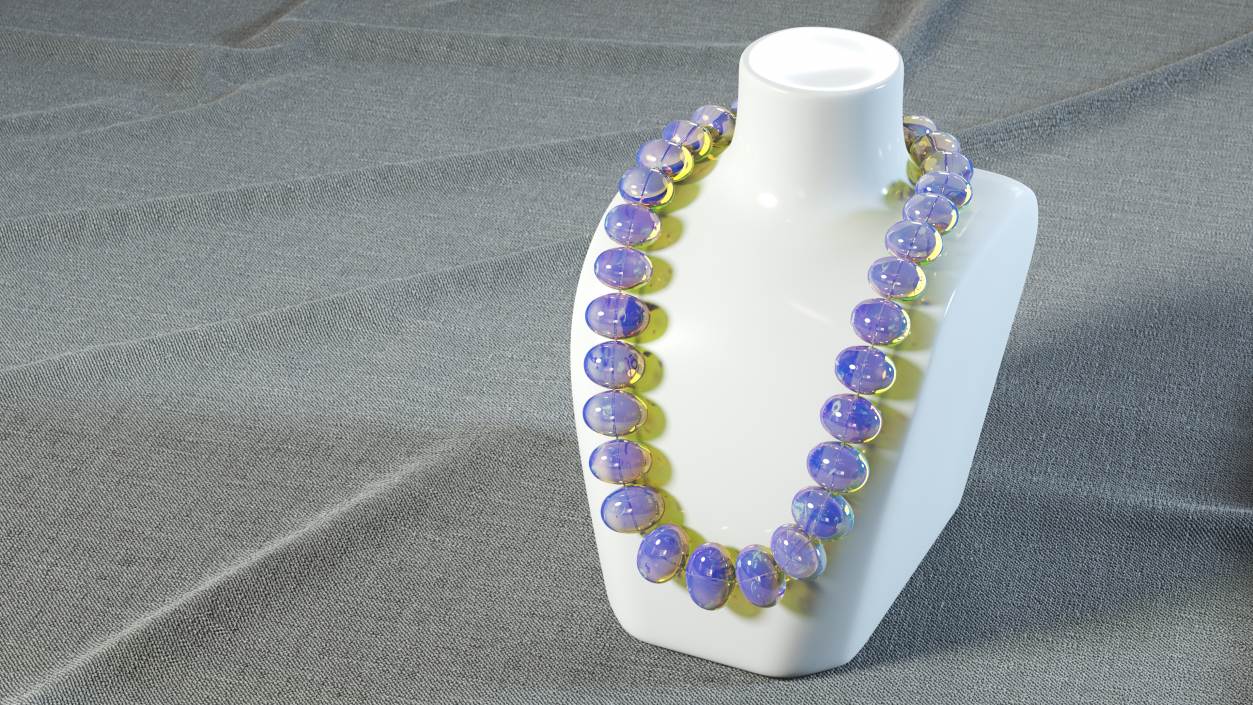 Amber Beads Necklace Holder 3D