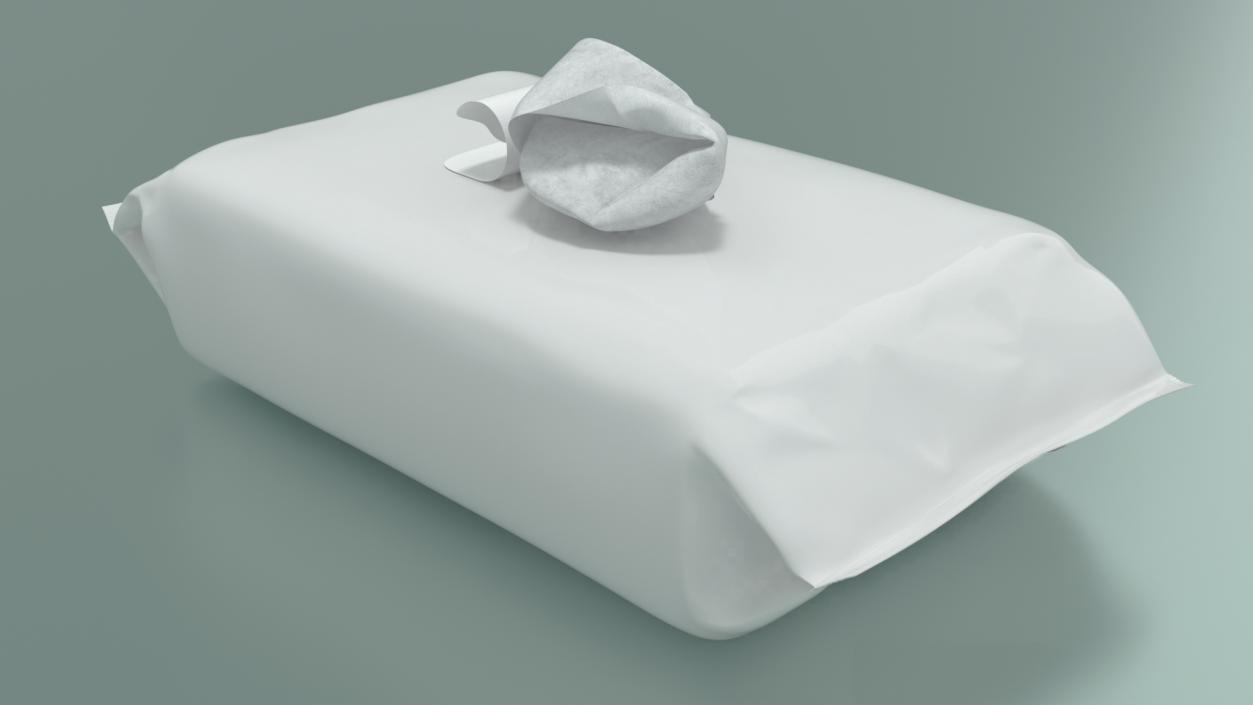 3D Open Pack with Wet Napkin Sticking Out model