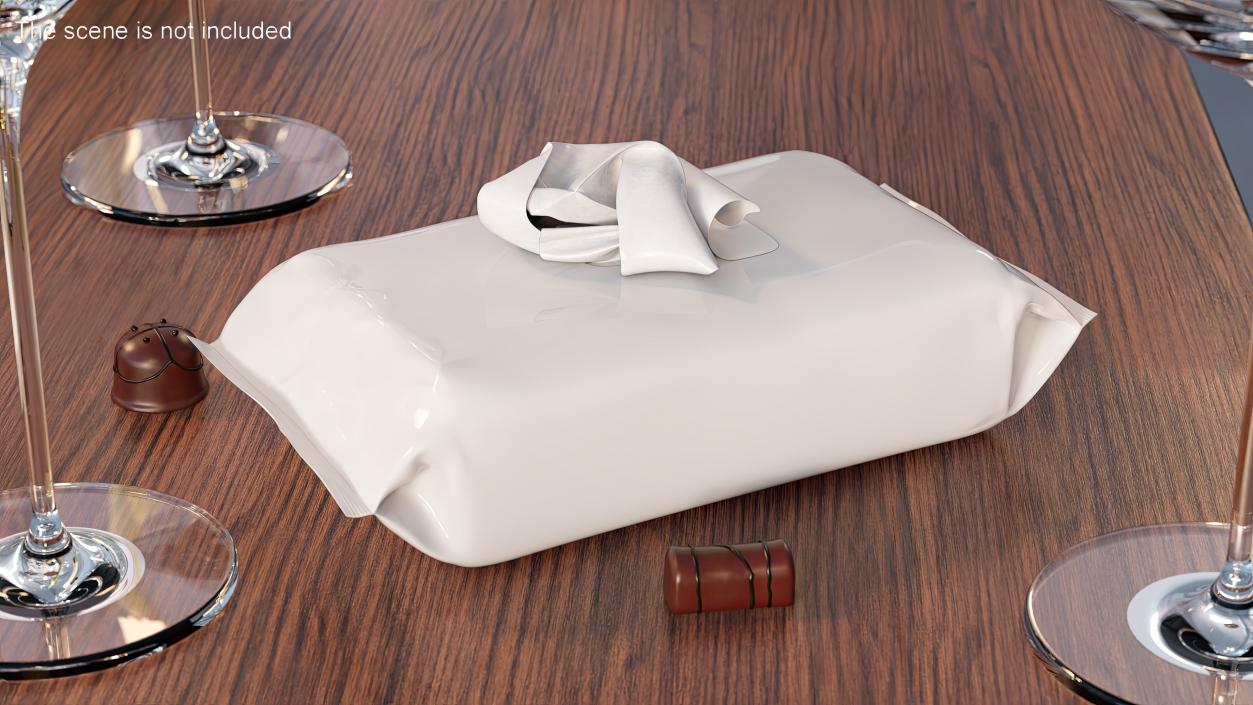 3D Open Pack with Wet Napkin Sticking Out model