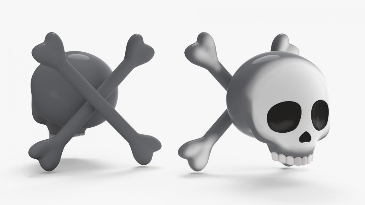 3D Emoji Skull and Crossbones 2 model