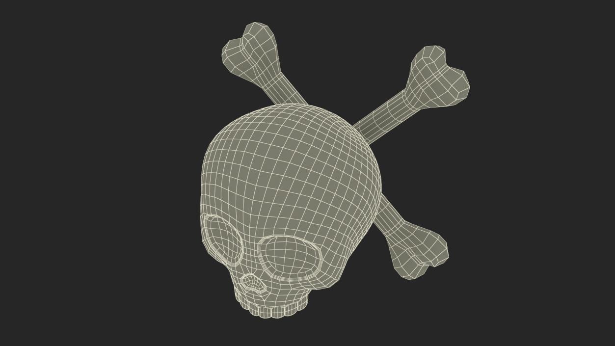 3D Emoji Skull and Crossbones 2 model