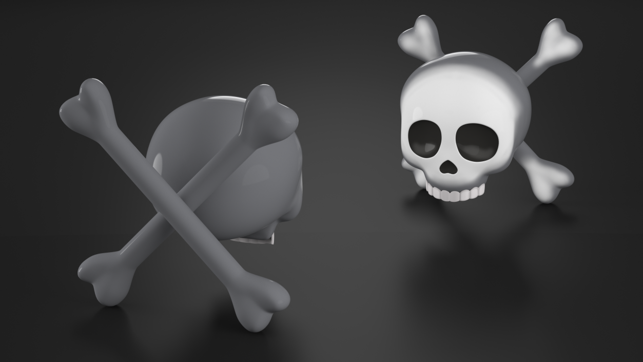 3D Emoji Skull and Crossbones 2 model