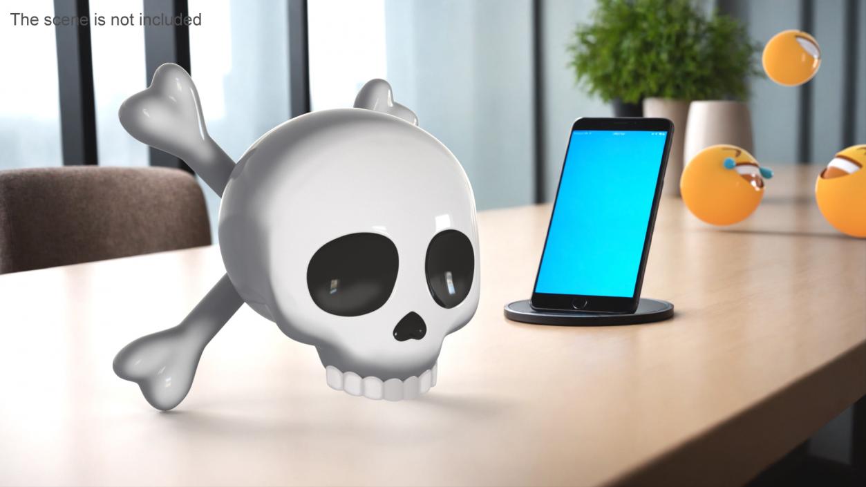 3D Emoji Skull and Crossbones 2 model