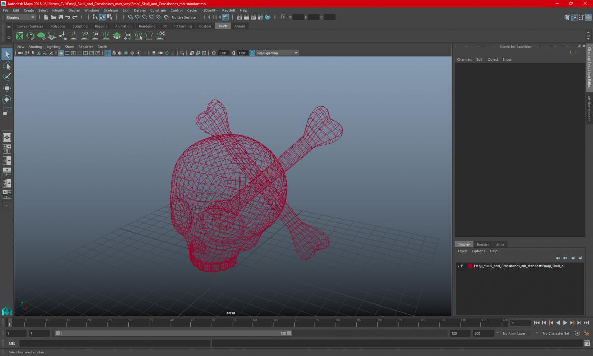 3D Emoji Skull and Crossbones 2 model