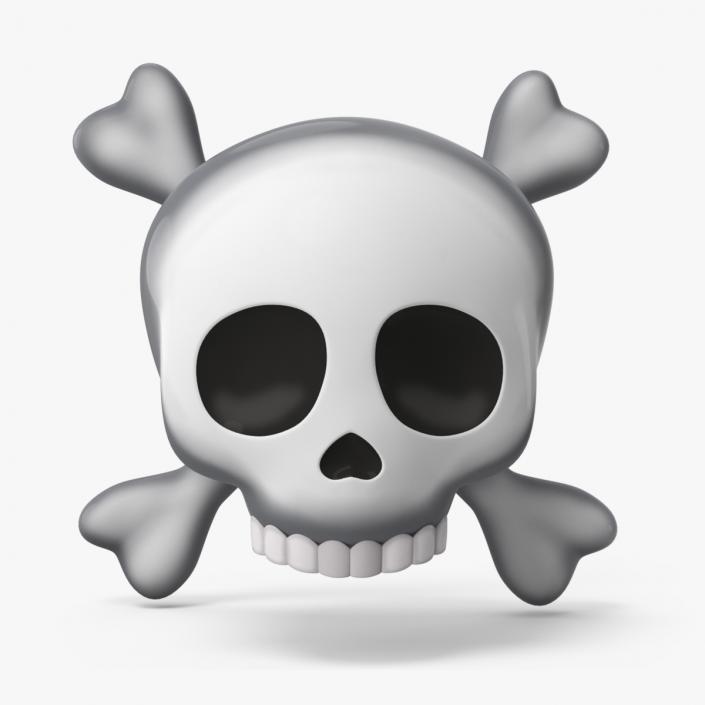 3D Emoji Skull and Crossbones 2 model