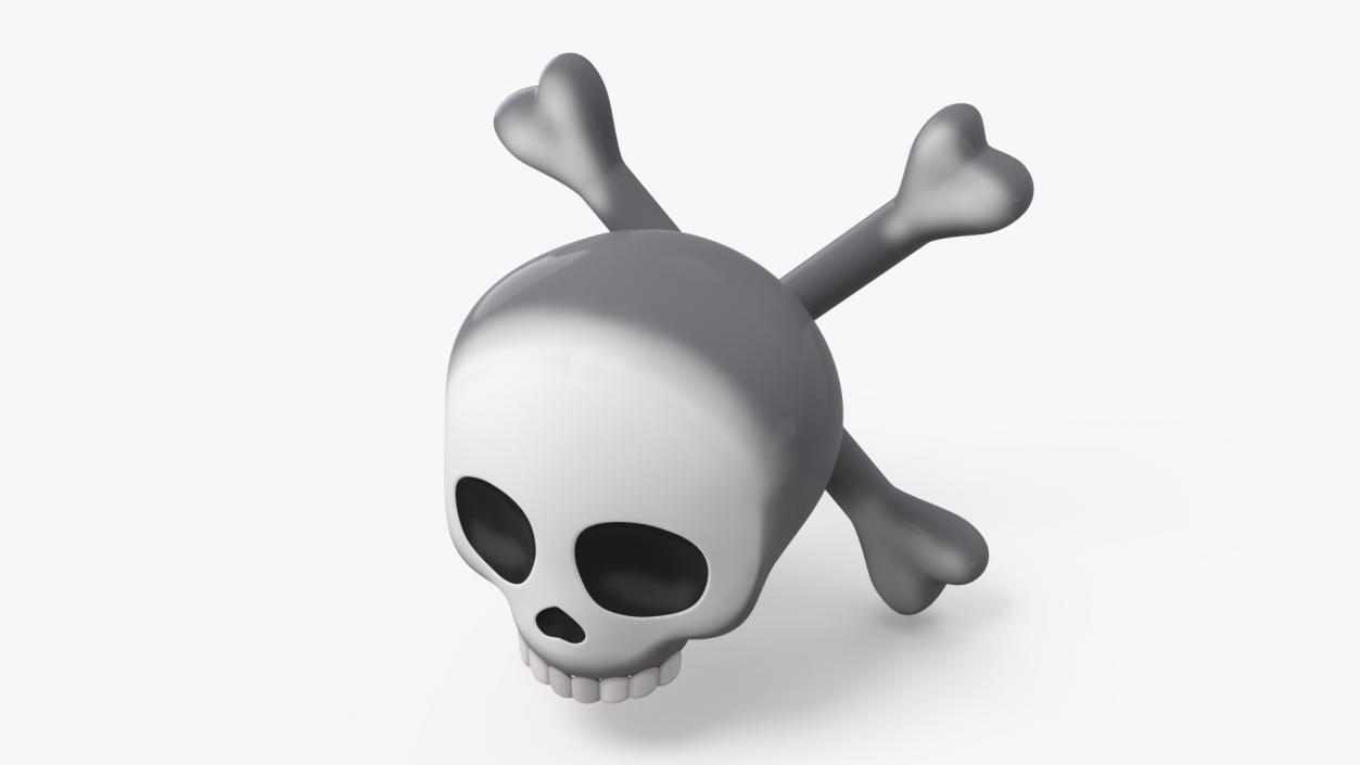 3D Emoji Skull and Crossbones 2 model