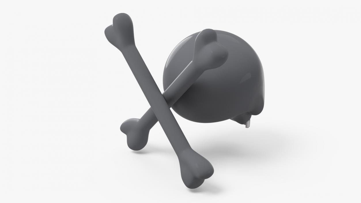 3D Emoji Skull and Crossbones 2 model