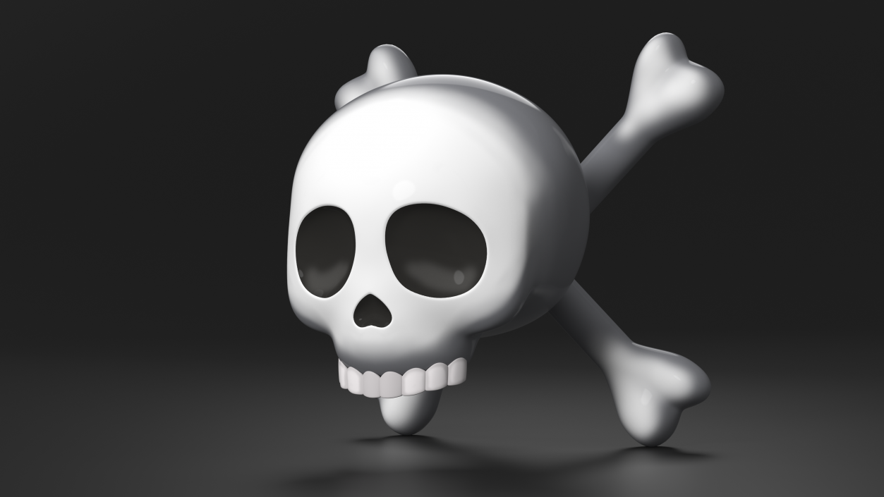 3D Emoji Skull and Crossbones 2 model