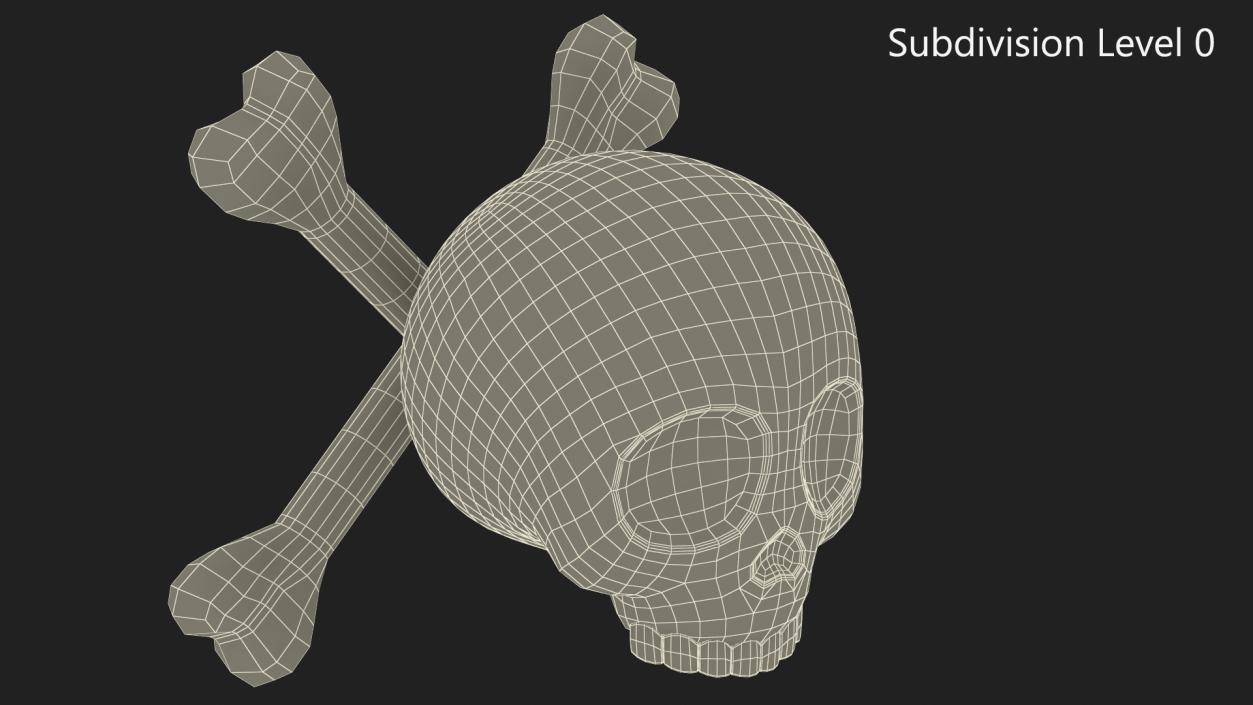 3D Emoji Skull and Crossbones 2 model