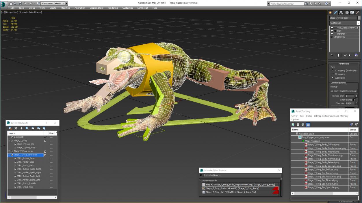 3D Frog Rigged