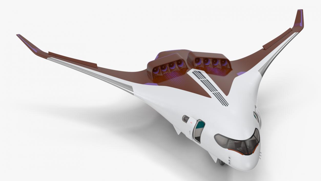 3D Ecological Aircraft Blended-Wing Body Rigged for Maya model