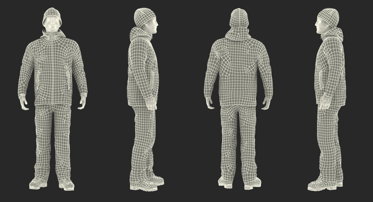 3D model Winter Men Sportswear Standing Pose