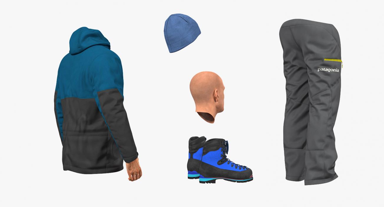 3D model Winter Men Sportswear Standing Pose