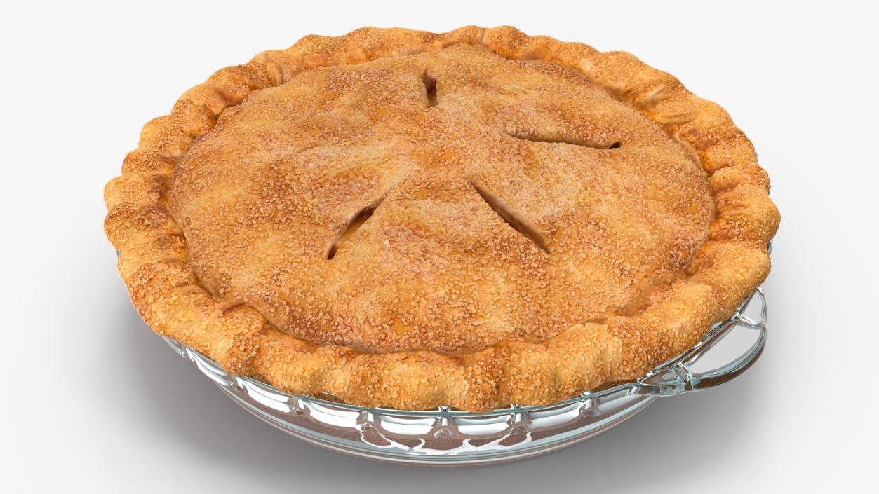 3D Apple Pie with Glass Plate