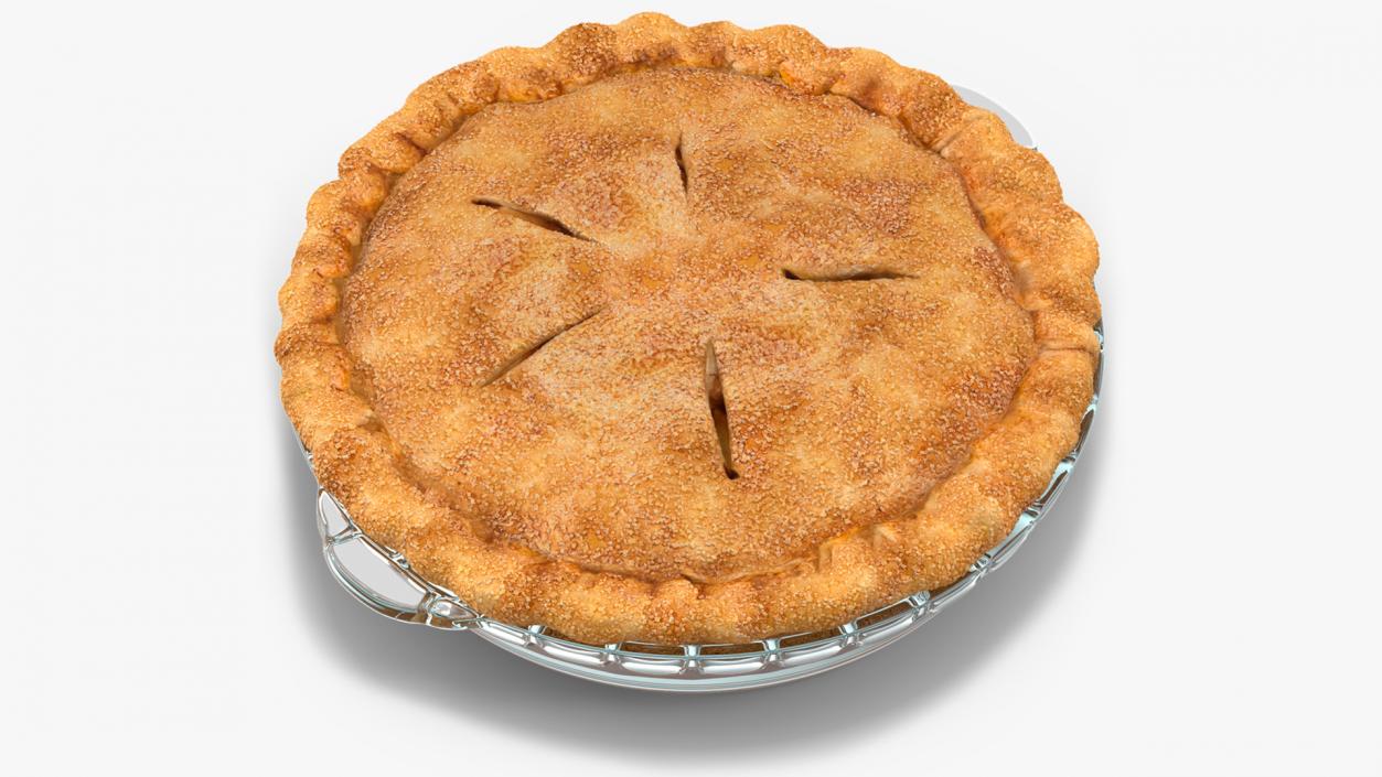 3D Apple Pie with Glass Plate