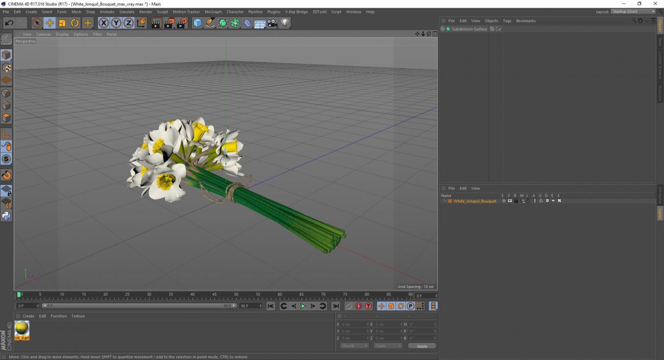 3D White Jonquil Bouquet