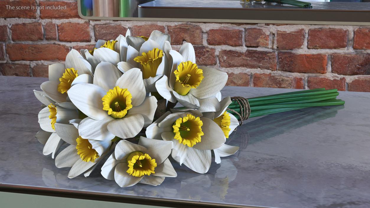 3D White Jonquil Bouquet