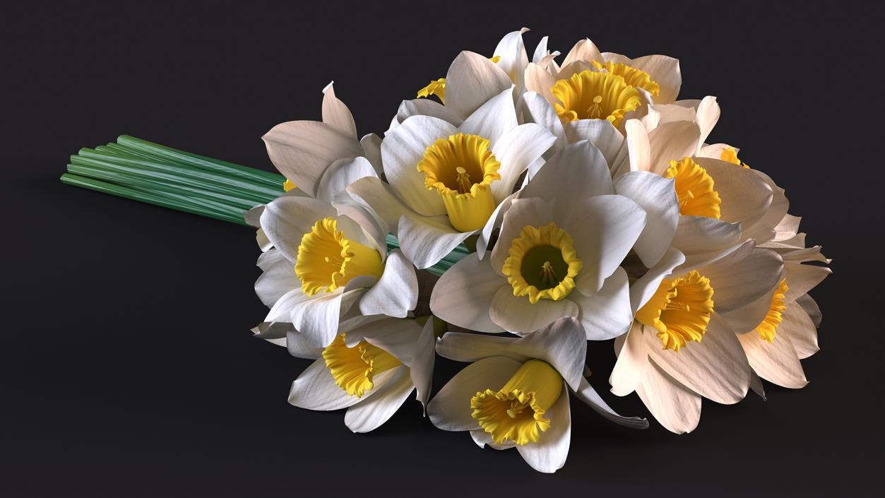 3D White Jonquil Bouquet