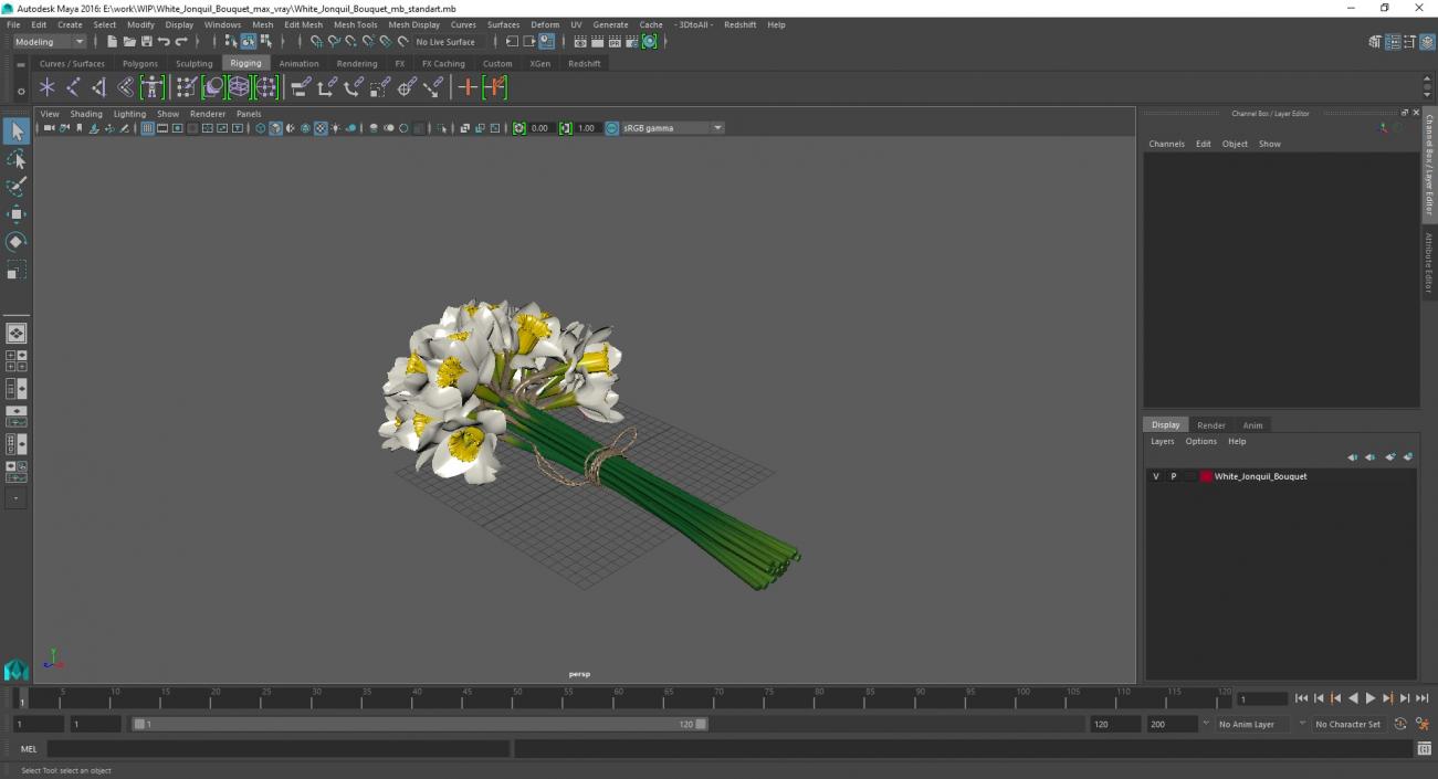 3D White Jonquil Bouquet