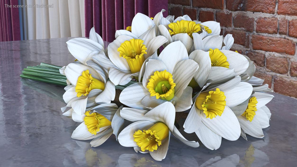 3D White Jonquil Bouquet