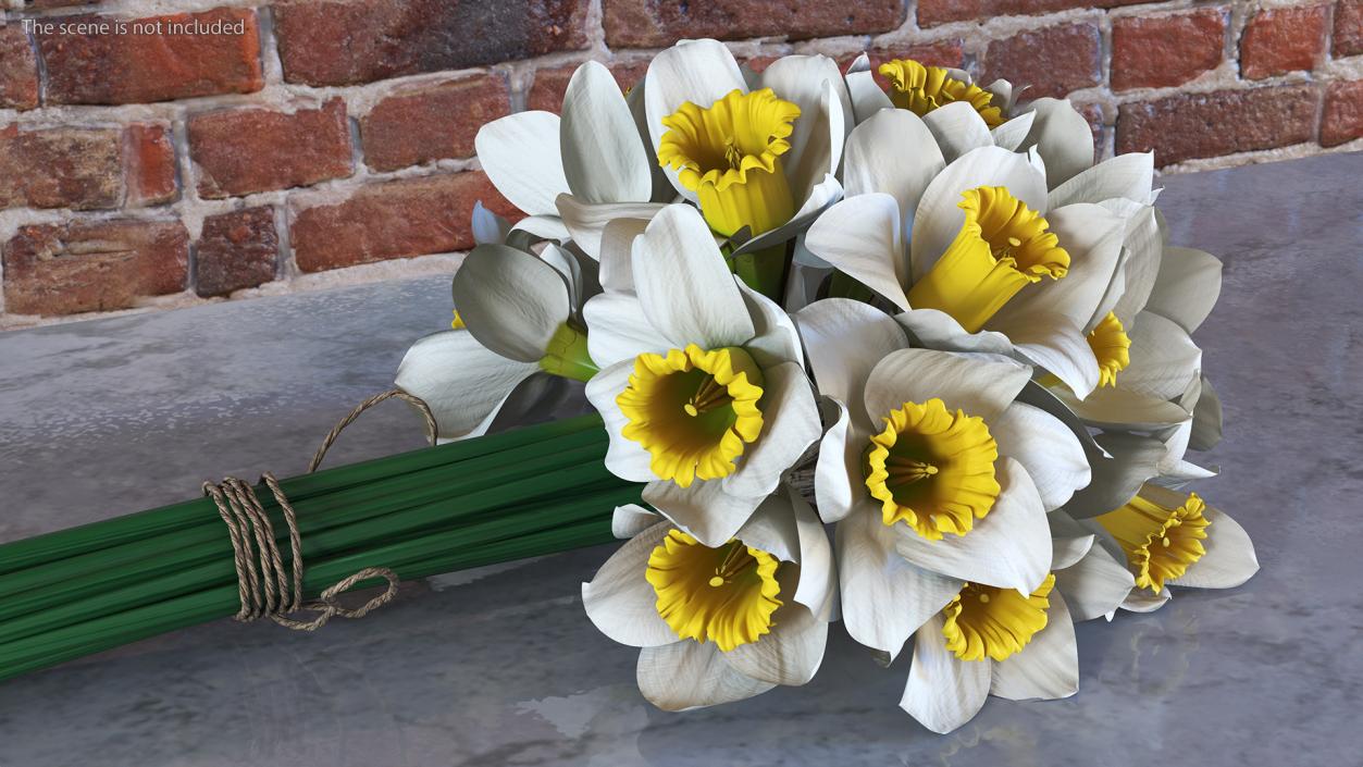 3D White Jonquil Bouquet