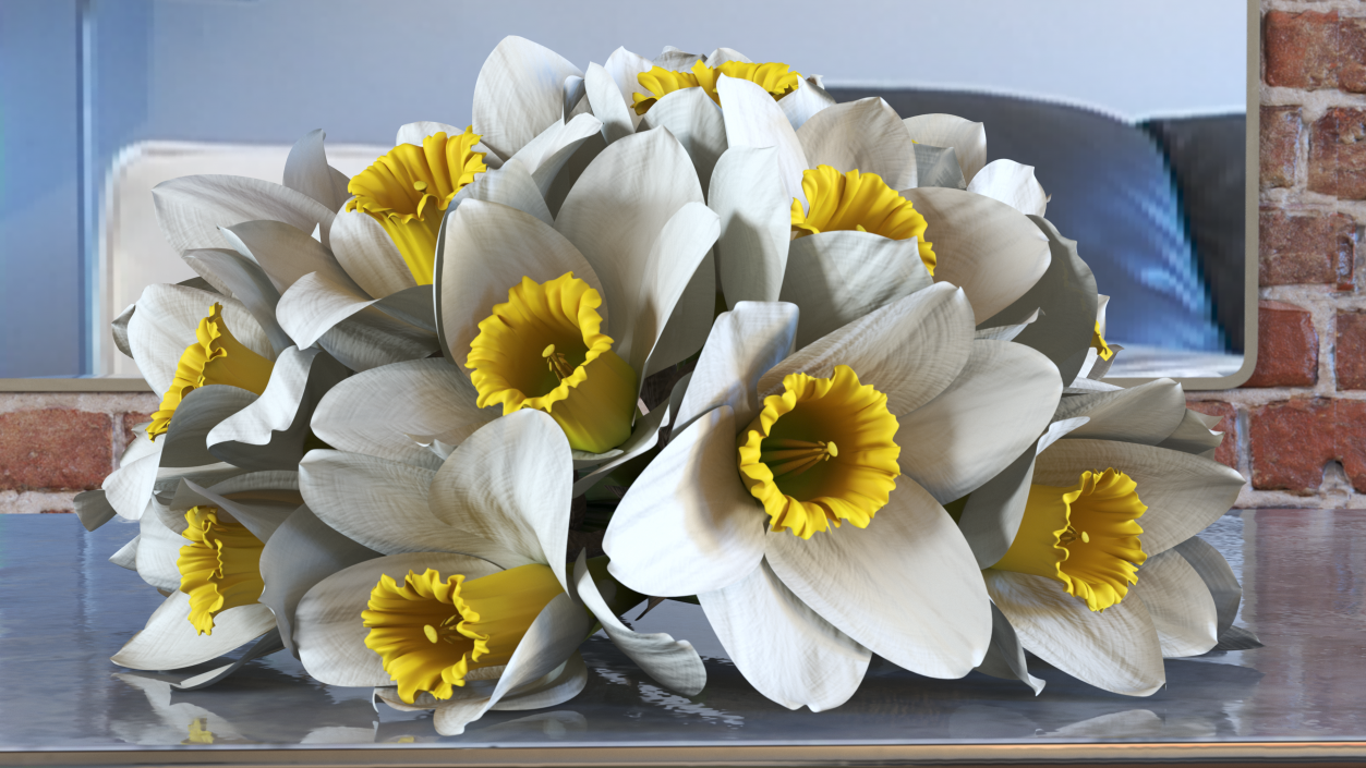 3D White Jonquil Bouquet