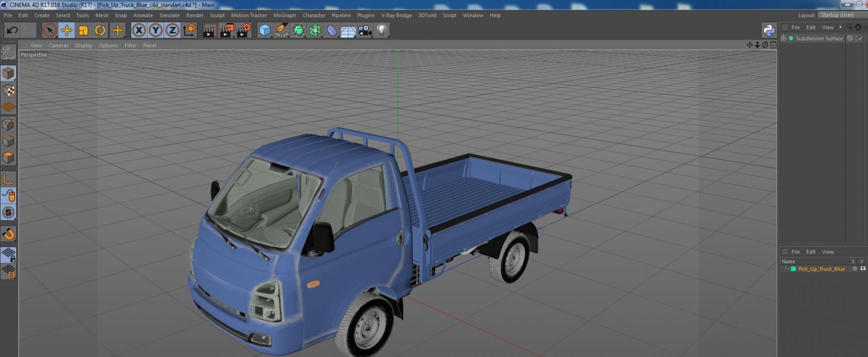 3D Pick Up Truck Blue model