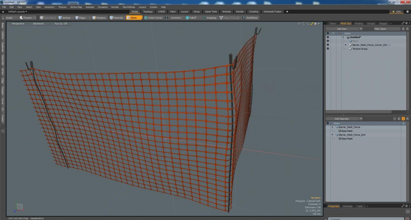 3D model Barrier Mesh Fence Corner