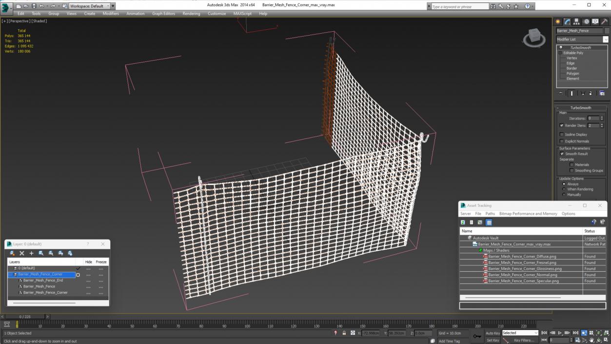 3D model Barrier Mesh Fence Corner