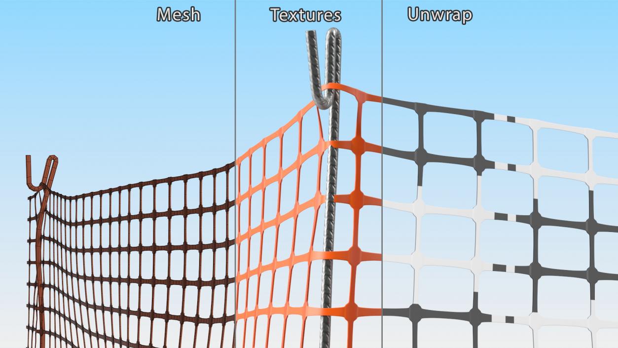 3D model Barrier Mesh Fence Corner