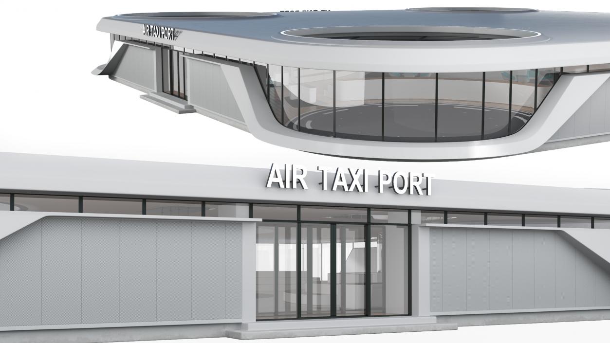 Air Taxi Port 4 Landing Zones 3D model