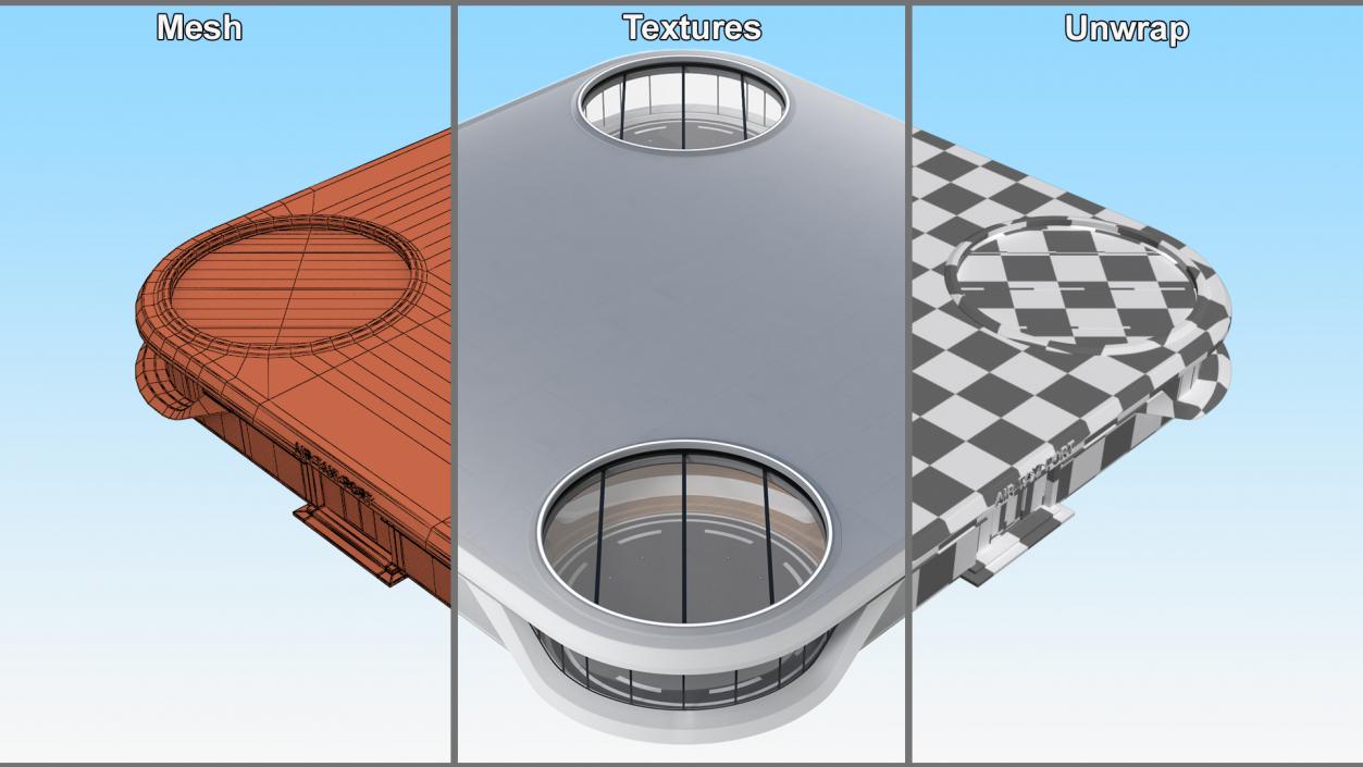 Air Taxi Port 4 Landing Zones 3D model