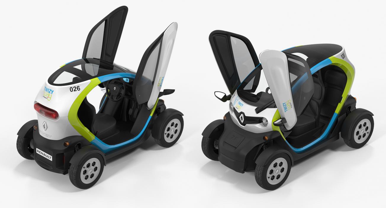 3D Rigged Electric Cars Collection 3 model