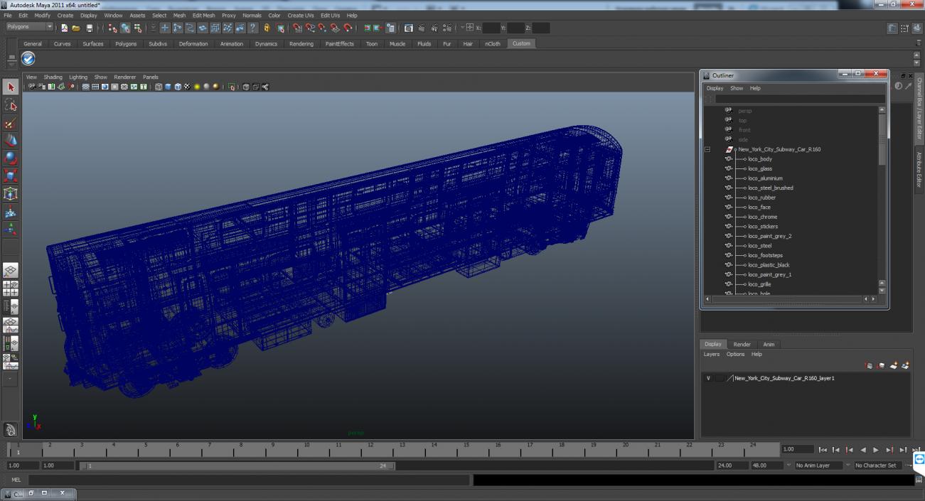 New York City Subway Car R160 3D model