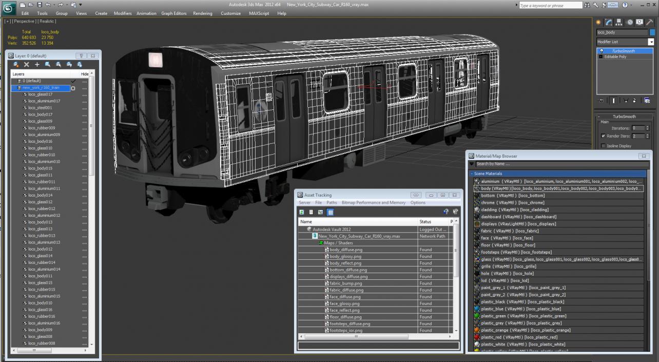 New York City Subway Car R160 3D model