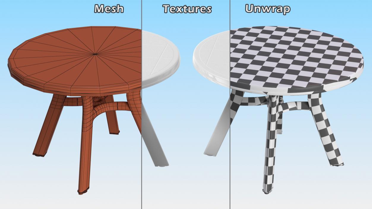 Plastic Table White 3D model