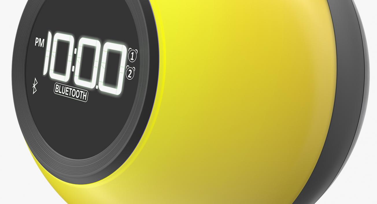 3D model Wireless Alarm Clock FM Yellow