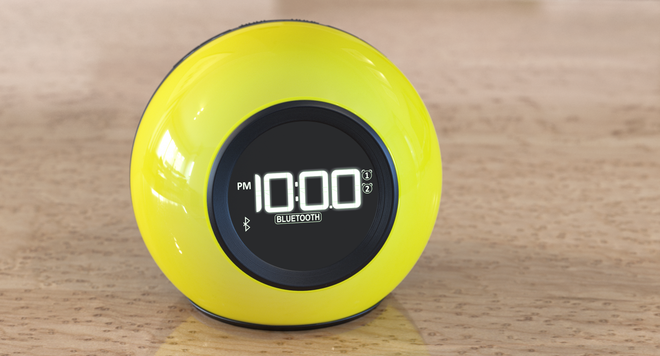 3D model Wireless Alarm Clock FM Yellow