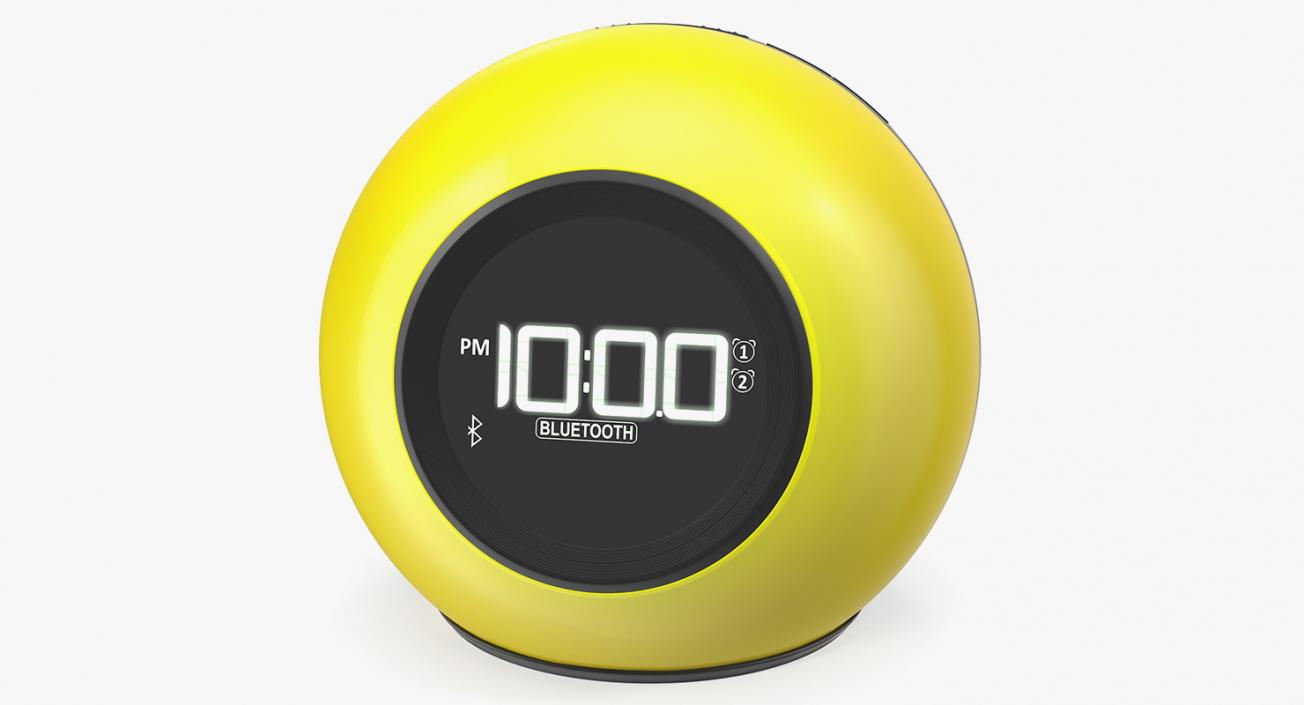 3D model Wireless Alarm Clock FM Yellow