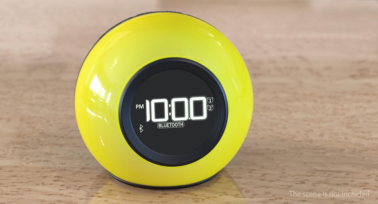 3D model Wireless Alarm Clock FM Yellow