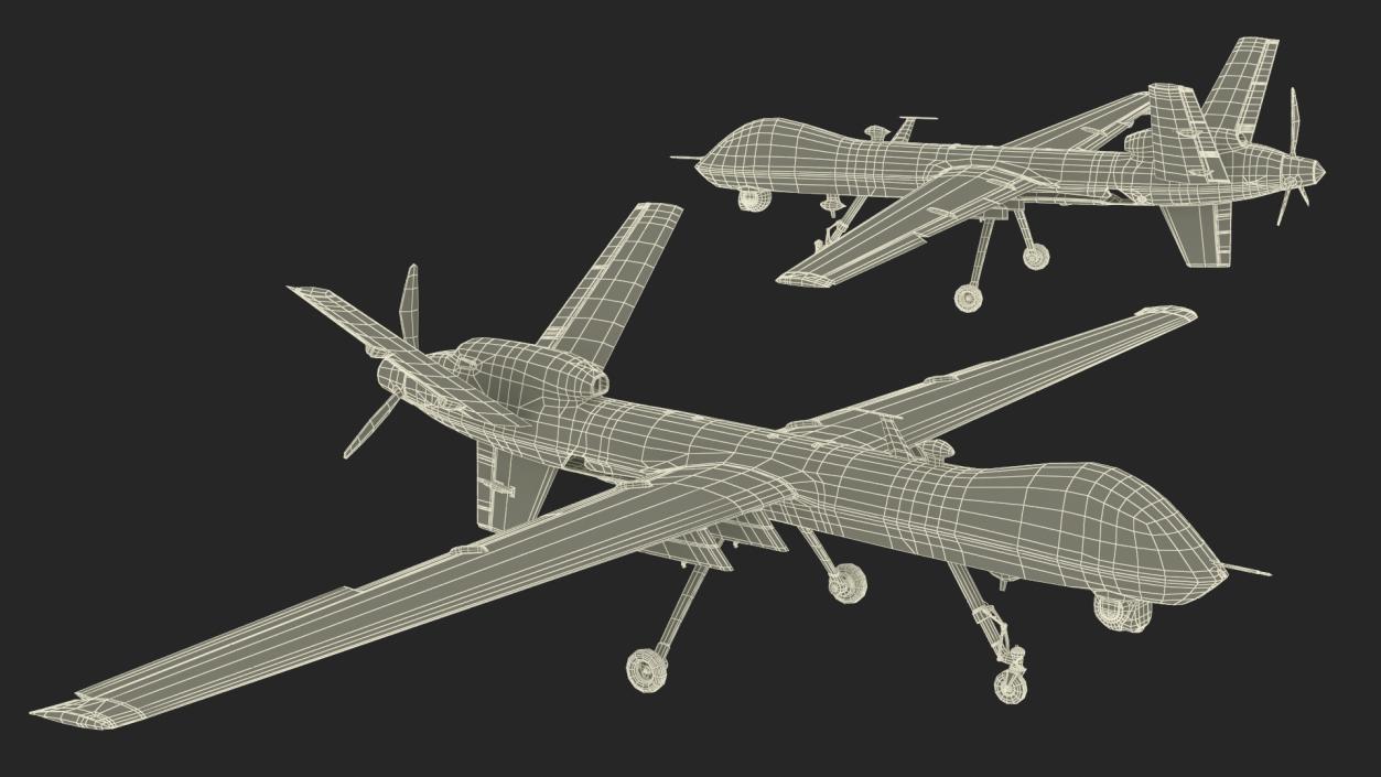 3D Unmanned Aerial Vehicle MQ-9 Reaper Drone Rigged model