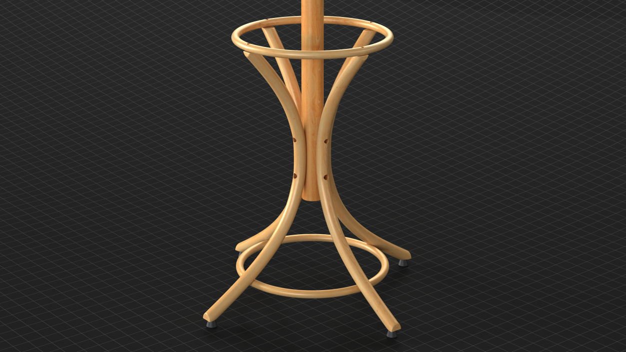 Oak Coat Stand 3D model