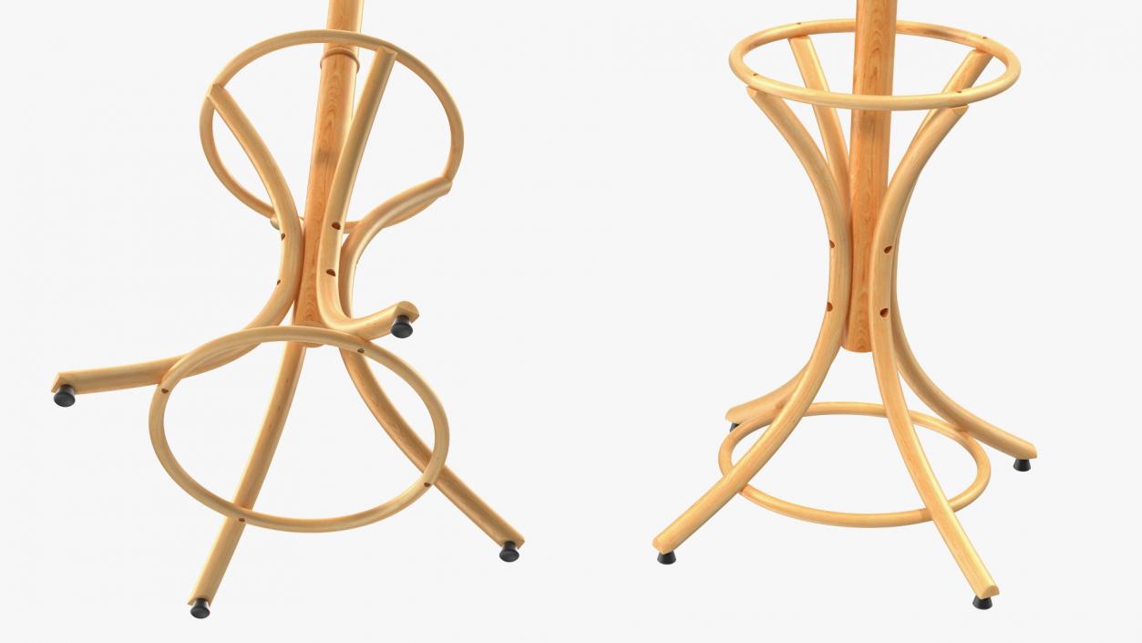 Oak Coat Stand 3D model