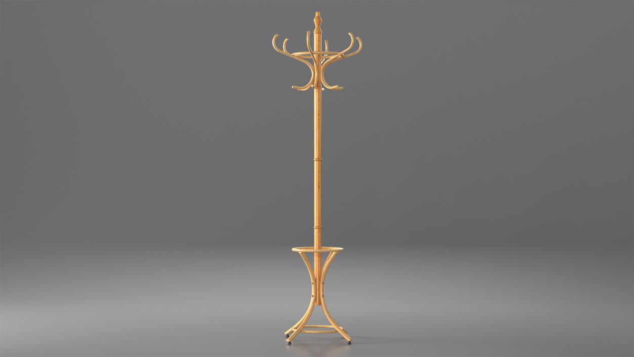 Oak Coat Stand 3D model