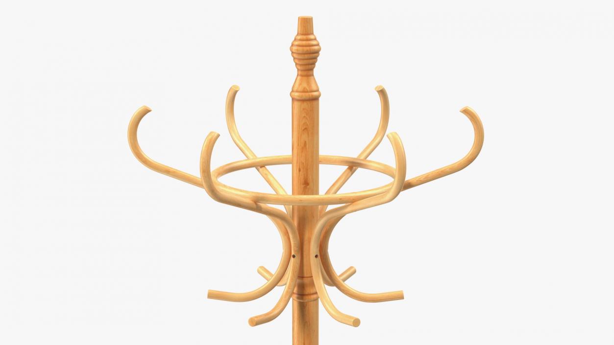 Oak Coat Stand 3D model