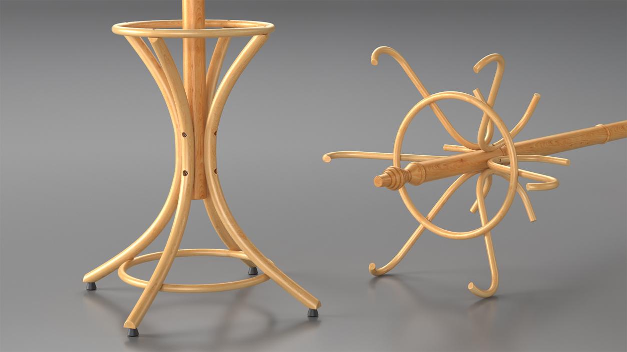 Oak Coat Stand 3D model