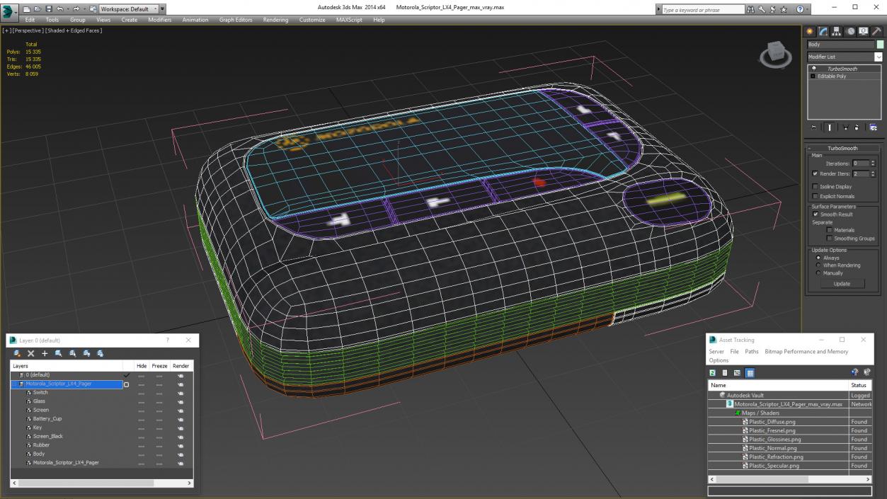 Motorola Scriptor LX4 Pager 3D