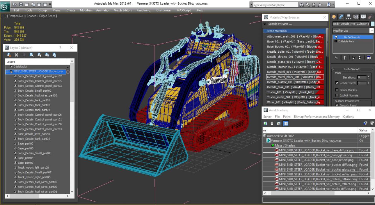 Vermeer S450TX Loader with Bucket Dirty 3D model