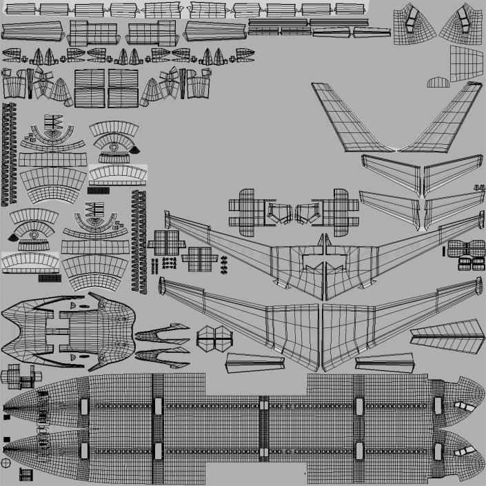 3D model Boeing 757-300 Generic with Cabin Rigged