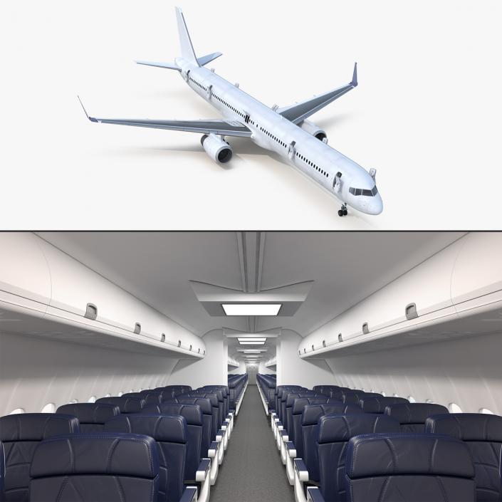 3D model Boeing 757-300 Generic with Cabin Rigged